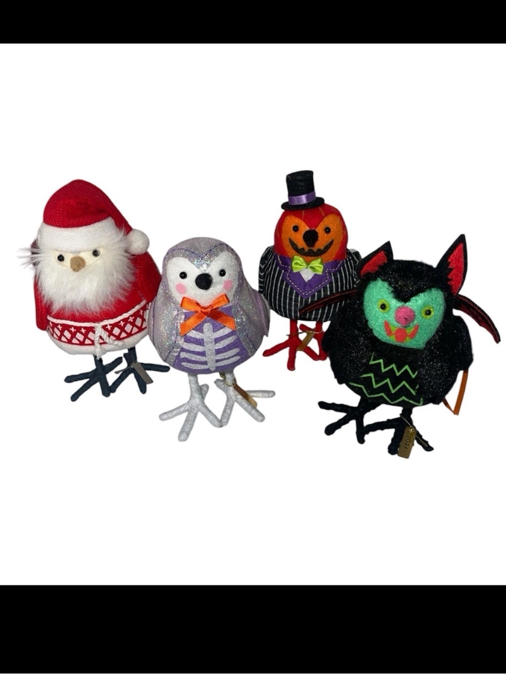 4 Target Featherly Friends Bird Figurines Halloween& Christmas